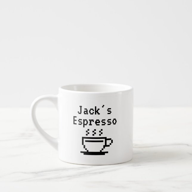 Personligt anpassat namn liten espressokopp mugg (Vänster)
