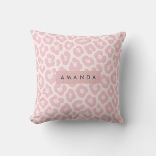 Personligt anpassat Pastell Rosa Leopardtryck Kudde
