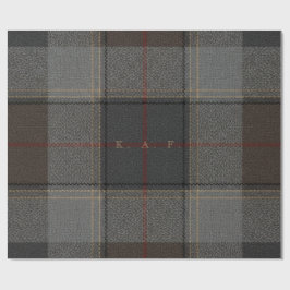 Personligt anpassat Tartan-giftpapper – eget monog Presentpapper