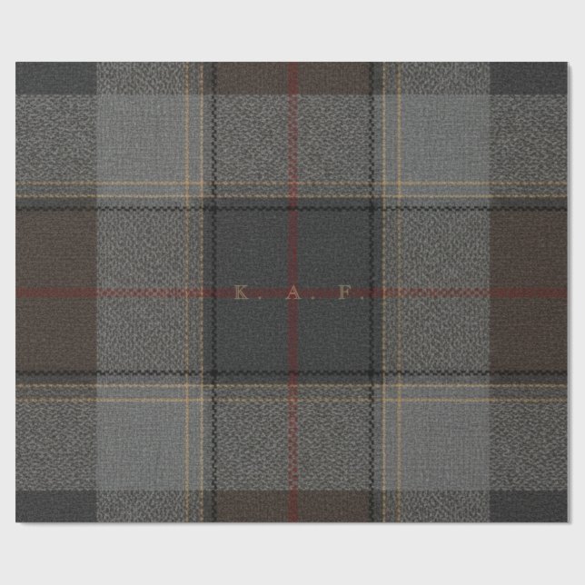 Personligt anpassat Tartan-giftpapper – eget monog Presentpapper (Platt)