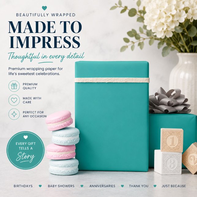 Personligt anpassat teal inslagspapper presentpapper (Skapare uppladdad)