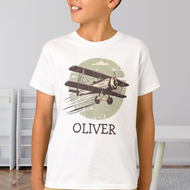 Personligt anpassat Vintage Biplan T Shirt (Skapare uppladdad)