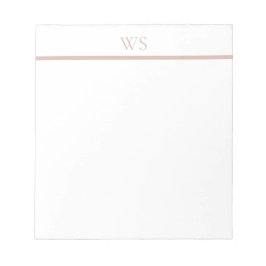 Personligt anteckningsblock i rosa med monogram