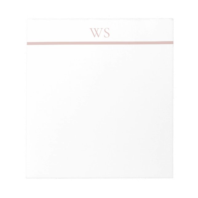 Personligt anteckningsblock i rosa med monogram (Framsida)