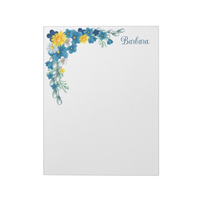 Personligt anteckningsblock med blommor (Roterad)