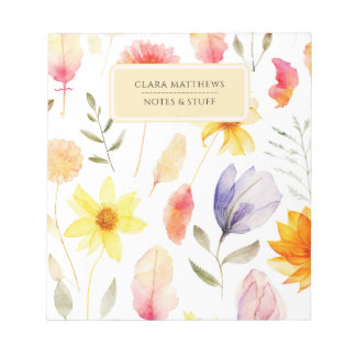 Personligt anteckningsblock med blommotiv | Anpass