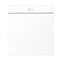 Personligt anteckningsblock med monogram i Taupe B