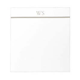Personligt anteckningsblock med monogram i Taupe B