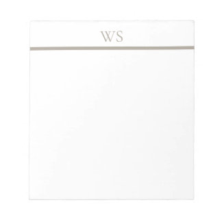 Personligt anteckningsblock med monogram i Taupe B