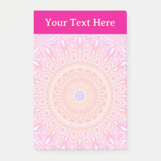 Personligt anteckningsblock med rosa guldblommig m post-it block