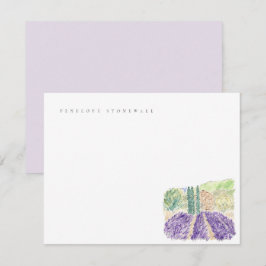 Personligt anteckningskort för Watercolor Lavender