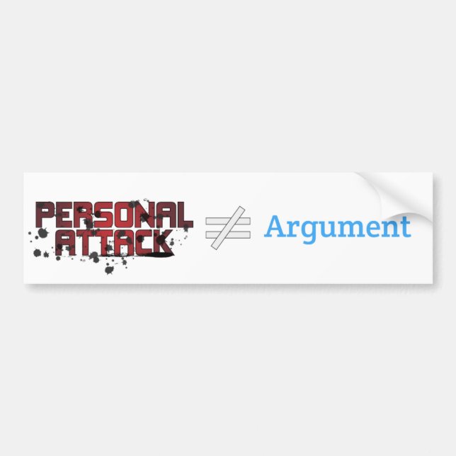 Personligt attack≠argument bildekal (Framsidan)