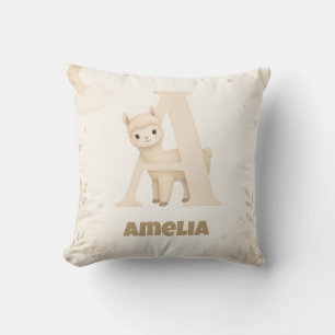 Personligt Babynamn Lama Bokstav A Kudde