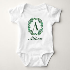 Personligt Babynamn Med Eukalyptus Vattenfärg T Shirt