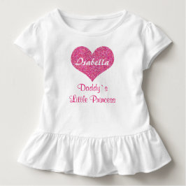Personligt Babynamn Rosa Hjärtans Lilla Prinsessa T-shirt