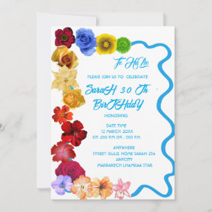 Personligt babypresent Nyfödd Alla blommor hand Inbjudningar