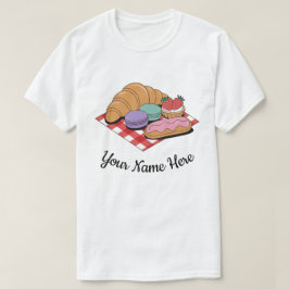 Personligt bakverk älskare croissant éclair bageri t shirt