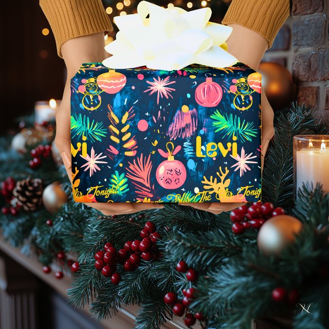 Personligt Barnsligt Julpresentpapper Presentpapper (Skapare uppladdad)