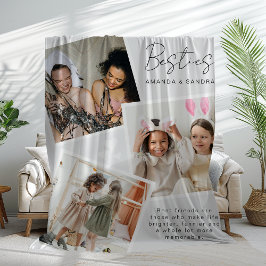 Personligt Bästa Vän 3 Foto Fleecefilt