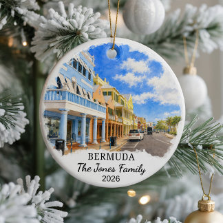 Personligt Bermudaskär keramiskt ornament, anpassa Julgransprydnad Keramik