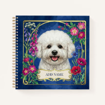 Personligt Bichon Frise Blått Anteckningsblock