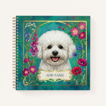 Personligt Bichon Frise Turkos anteckningsbok