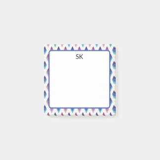 Personligt blå och lila geometriskt post-it block