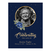 Personligt Blått Blommigt Begravnings-Välkomstskyl