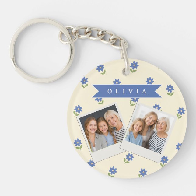 Personligt Blått Vildblommotiv Namn Present (Framsidan)