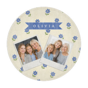 Personligt Blått Vildblommotiv Namn Present