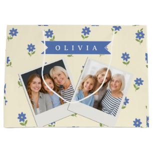 Personligt Blått Vildblommotiv Namn Present