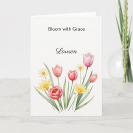 Personligt blomsterakvarell kort