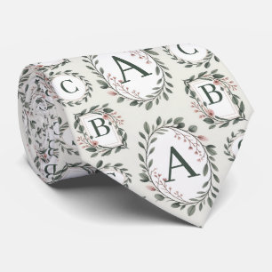 Personligt blomsterinitialer slips