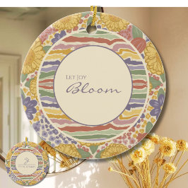 Personligt blomsterornament - Låt glädje blomstra Julgransprydnad Keramik