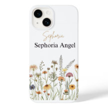 Personligt Boho Vildblomma Telefonfodral Customnam