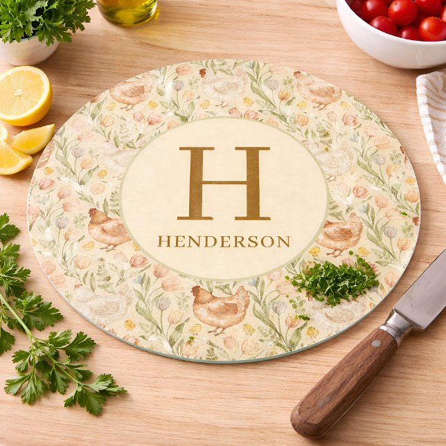 Personligt bondgårdsmonogram i glas skylt (Skapare uppladdad)