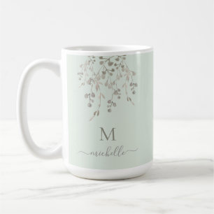 Personligt botaniskt akvarellmonogram Salvia Kaffemugg