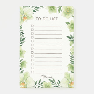Personligt botaniskt grönområde Att göra lista blo Post-it Block