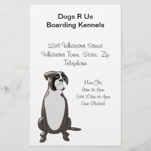 Personligt Boxer Hund Design Brädgårdar Flygblad