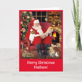 Personligt brev till BARN från Tomte Claus Röd Helgkort