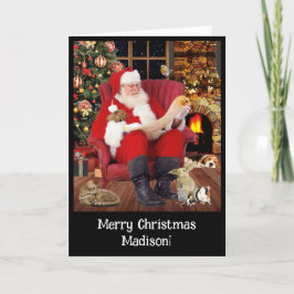 Personligt brev till BARN från Tomte Claus Svart Helgkort