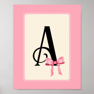 Personligt brevbokstavstryck med rosa coquette-smy poster
