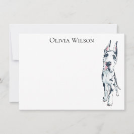 Personligt brevpapper med Grand Danois Anteckningskort