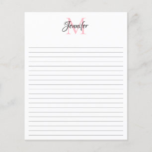 Personligt brevpapper med monogram 4,5" x 5,6" flygblad