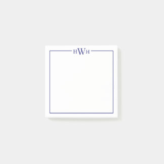 Personligt brevpapper med monogram och kant post-it block
