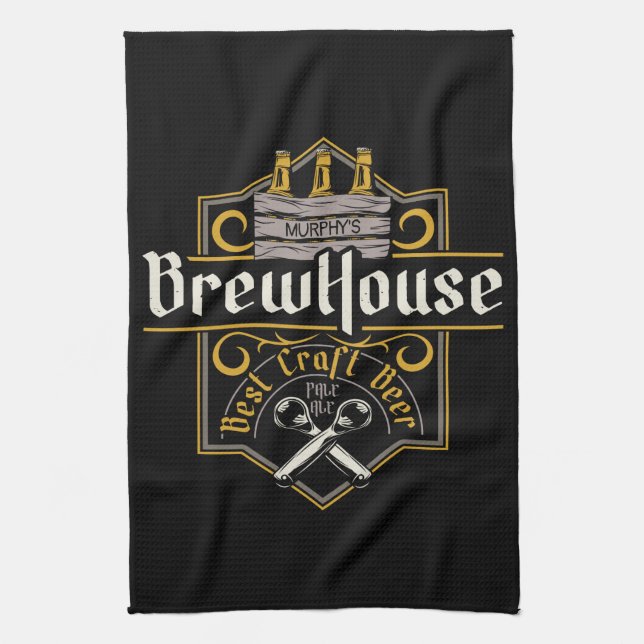 Personligt BrewHouse Bästa Craft Beer Ale Bar  Kökshandduk (Vertikal)