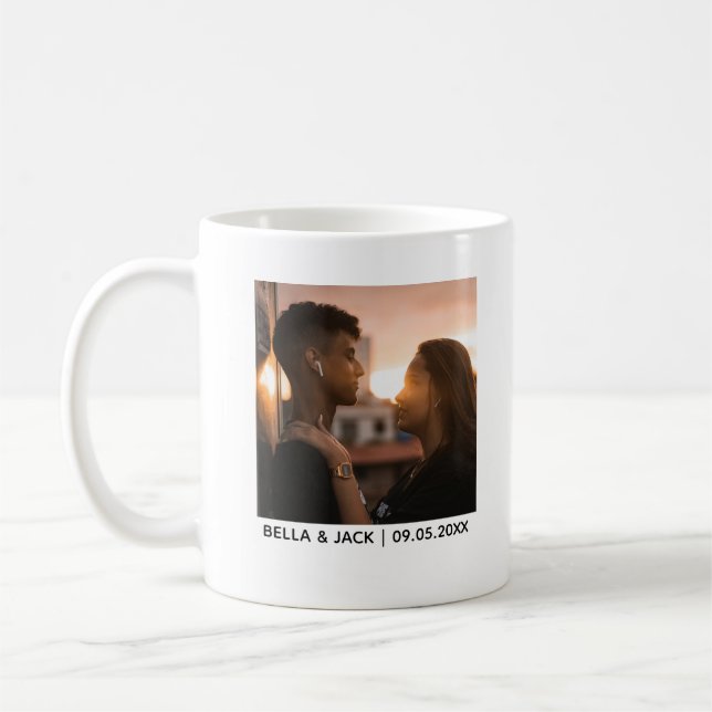 Personligt bröllopsdesign med parfoto kaffemugg (Vänster)