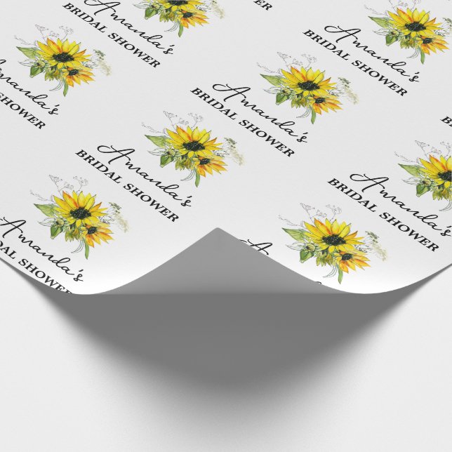 Personligt bröllopsdusch  Blommigt inpackningspapp Presentpapper (Hörn)