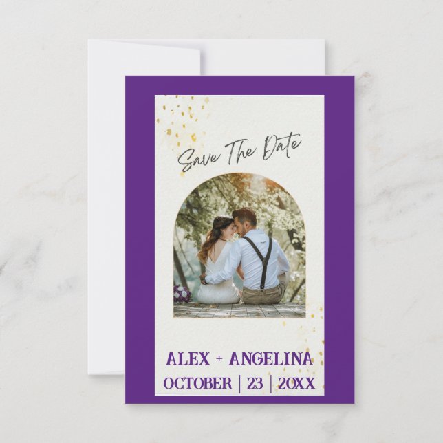 Personligt bröllopsmeddelande med din unika stil spara datumet (Framsida)