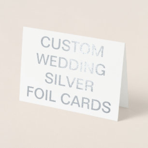 Personligt bröllp 7 x 5 Personlig Silver-oljekort Folierat Kort